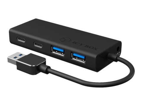 ICY BOX IB-HUB1426-U3 - Koncentrator - 2 x SuperSpeed USB 3.0 + 2 x USB-C - stacjonarny