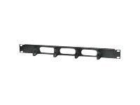 Intellinet Cable Manager with 3 holes - Panel zarządzania kablami stojaka - czarny - 1U - 19"