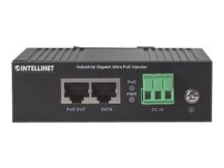 Intellinet Industrial Gigabit Ultra PoE Injector, 1 x 60 W Port, IEEE 802.3bt/at/af Power over Ethernet (Ultra POE/PoE+/PoE), Me