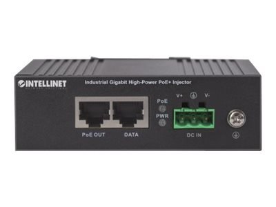 Intellinet Industrial Gigabit Ultra PoE Injector, 1 x 60 W Port, IEEE 802.3bt/at/af Power over Ethernet (Ultra POE/PoE+/PoE), Me
