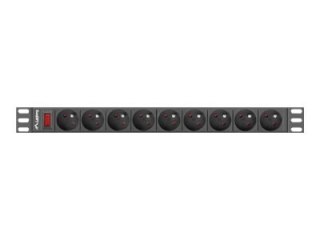 Lanberg PDU-09E-0300-BK - Jednostka dystrybucji zasilania (montowany w stojaku) - AC 220-250 V - 4000 wat - złącza wyjściowe: 9 
