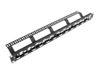 Lanberg PPKS-1224-B - Panel krosowniczy (zatyczka) - do montażu na stelażu - czarny - 1U - 19" - 24 porty