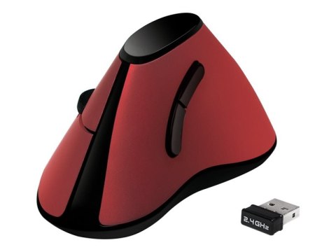 LogiLink Ergonomic Vertical - Mysz pionowa - ergonomiczna - optyczna - 5 przyciski - bezprzewodowa - 2.4 GHz - odbiornik bezprze