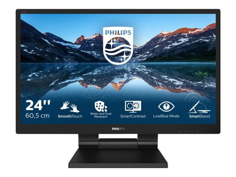 Philips 242B9T - Monitor LED - 24" - ekran dotykowy - 1920 x 1080 Full HD (1080p) @ 60 Hz - IPS - 250 cd/m² - 1000:1 - 5 ms - HD