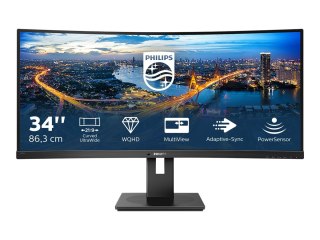 Philips 345B1C - Monitor LED - zaokrąglony - 34" - 3440 x 1440 WQHD @ 100 Hz - VA - 300 cd/m² - 3000:1 - 5 ms - 2xHDMI, DisplayP