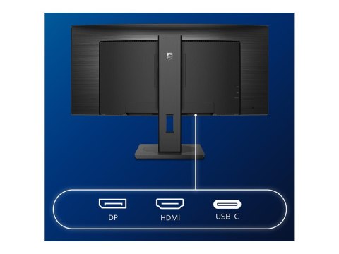 Philips B Line 346B1C - Monitor LED - zaokrąglony - 34" - 3440 x 1440 UWQHD @ 100 Hz - VA - 300 cd/m² - 3000:1 - 5 ms - HDMI, Di