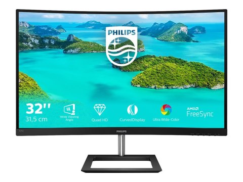 Philips E-line 325E1C - Monitor LED - zaokrąglony - 32" (31.5" widoczny) - 2560 x 1440 QHD @ 75 Hz - VA - 250 cd/m² - 3000:1 - 4