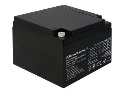 Qoltec AGM battery - Bateria do UPSa - 1 x bateria - kwasowo-ołowiowy - 24 Ah