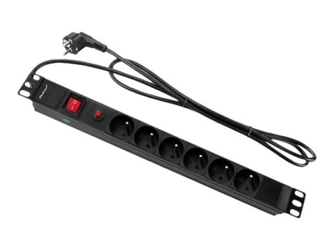 Qoltec - Jednostka dystrybucji zasilania (montowany w stojaku) - AC 220-250 V - 3800 wat - wejście: power CEE 7/7 - złącza wyjśc