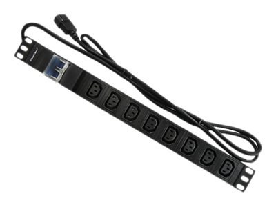 Qoltec Overvoltage - Linka zasilania (montowany w stojaku) - AC 220-250 V - 3500 wat - wejście: IEC 60320 C14 - złącza wyjściowe