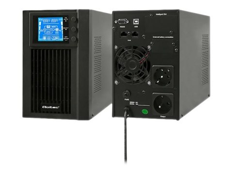 Qoltec - UPS - AC 80-285 V - 800 wat - 1000 VA - 9 Ah - Ethernet 10/100, RS-232, USB - złącza wyjściowe: 2