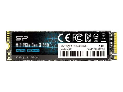 SILICON POWER P34A60 - SSD - 1 TB - wewnętrzny - M.2 2280 - PCIe 3.0 x4 (NVMe)