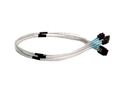 Supermicro CBL-0116L - Kabel SATA / SAS - skrzyżowanie - 4 pasma - Mini SAS (SFF-8087) (M) do SATA (F) - 50 cm