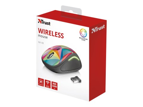 Trust Yvi FX - Mysz - prawo i leworęczna - optyczna - 4 przyciski - bezprzewodowa - 2.4 GHz - odbiornik bezprzewodowy USB - wiel