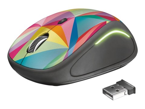 Trust Yvi FX - Mysz - prawo i leworęczna - optyczna - 4 przyciski - bezprzewodowa - 2.4 GHz - odbiornik bezprzewodowy USB - wiel