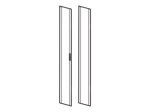 APC NetShelter SX - Drzwi stojaka - szary - 42U - dla P/N: NBPD0160A, NBWL0355A, NBWL0356A, SMC1500I-2UC, SRT1000RMXLI, SRT1000R