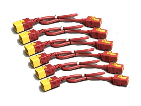 APC Power Cord Kit - Kabel zasilający - IEC 60320 C19 do IEC 60320 C20 - 16 A - 61 cm - czerwony (pakiet 6) - dla P/N: SMT2200I-