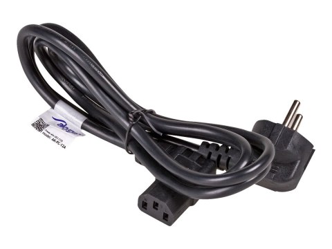 Akyga Pro Series AK-PC-12A - Kabel zasilający - power CEE 7/7 (M) kątowe do power IEC 60320 C13 kątowe - 250 V - 10 A - 3 m - cz