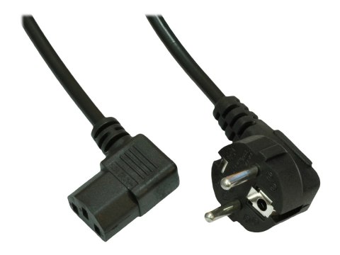 Akyga Pro Series AK-PC-12A - Kabel zasilający - power CEE 7/7 (M) kątowe do power IEC 60320 C13 kątowe - 250 V - 10 A - 3 m - cz
