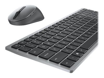 Dell Pro Plus Compact - Zestaw klawiatura i mysz - bezprzewodowa - 2.4 GHz, Bluetooth 5.0 - QWERTY - Międzynarodowy USA - tytano