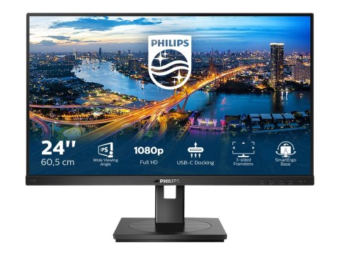 Philips 243B1 - Monitor LED - 24" (23.8" widoczny) - 1920 x 1080 Full HD (1080p) @ 75 Hz - IPS - 250 cd/m² - 1000:1 - 4 ms - HDM