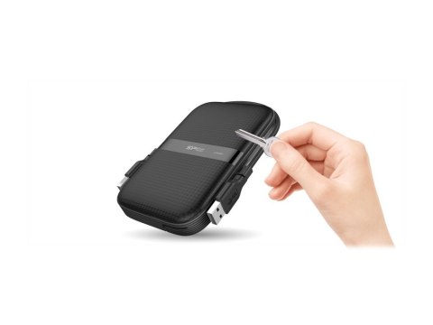 SILICON POWER Armor A60 - Dysk twardy - 1 TB - zewnętrzny (przenośne) - 2,5" - USB 3.2 Gen 1 - czarny