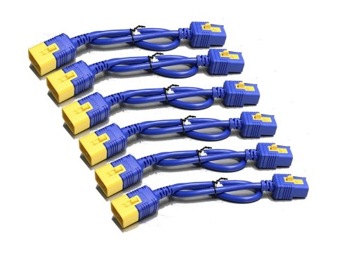 Schneider Electric Color Coded Locking Power Cords - Kabel zasilający - IEC 60320 C20 do IEC 60320 C19 - niebieski (pakiet 6) - 