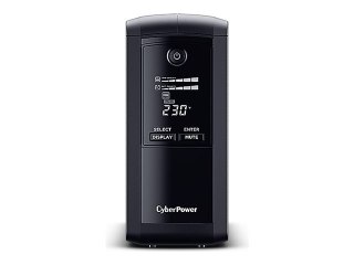CyberPower Value Pro VP1000EILCD - UPS - AC 230 V - 550 wat - 1000 VA - 1 faza - RS-232, USB - złącza wyjściowe: 6 - czarny