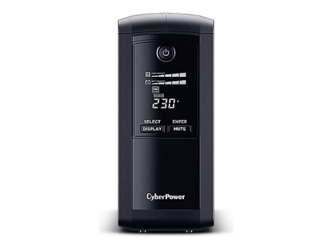 CyberPower Value Pro VP1000EILCD - UPS - AC 230 V - 550 wat - 1000 VA - 1 faza - RS-232, USB - złącza wyjściowe: 6 - czarny