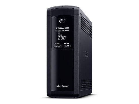 CyberPower Value Pro VP1200EILCD - UPS - AC 230 V - 720 wat - 1200 VA - 1 faza - RS-232, USB - złącza wyjściowe: 8 - czarny