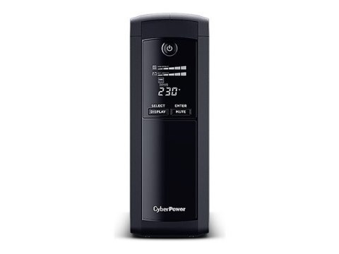 CyberPower Value Pro VP1600EILCD - UPS - AC 230 V - 960 wat - 1600 VA - 1 faza - RS-232, USB - złącza wyjściowe: 8 - czarny