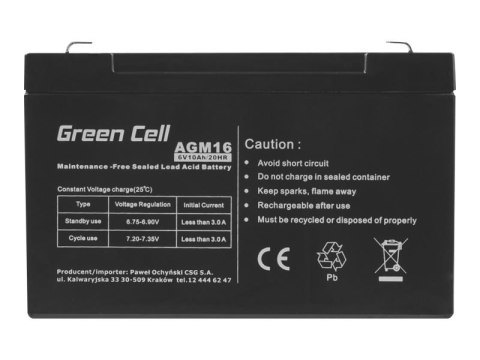Green Cell - Bateria do UPSa - 1 x bateria - hermetyczny ołowiowo-kwasowy (SLA) - 10 Ah - czarny