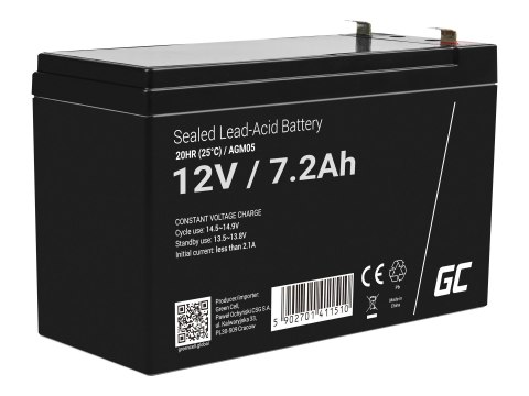 Green Cell - Bateria do UPSa - 1 x bateria - hermetyczny ołowiowo-kwasowy (SLA) - 7.2 Ah - czarny