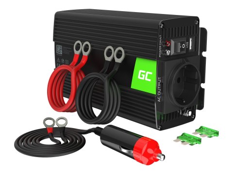 Green Cell INV01DE - Inwerter DC na AC - DC 12 V - 300 wat - Europa - czarny