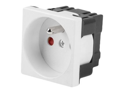 Lanberg - Gniazdko elektryczne - Typ E - 1 gniazdo zasilania - 16 A - AC 250 V - biały