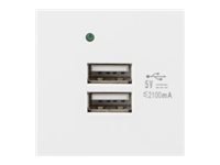Lanberg - Gniazdo-wyjście - USB - 2 gniazda USB - 2.1 A - biały