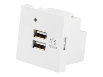 Lanberg - Gniazdo-wyjście - USB - 2 gniazda USB - 2.1 A - biały