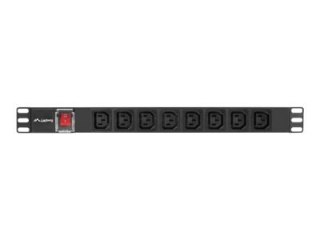 Lanberg PDU-08I-0200-C20-BK - Zabezpieczenie przed przepięciem (montowany w stojaku) - AC 220-250 V - 4000 wat - 1 faza - złącza