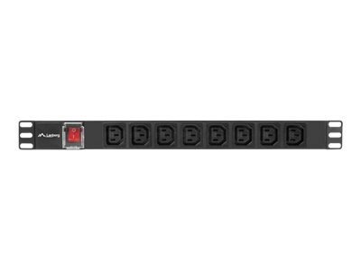Lanberg PDU-08I-0200-C20-BK - Zabezpieczenie przed przepięciem (montowany w stojaku) - AC 220-250 V - 4000 wat - 1 faza - złącza