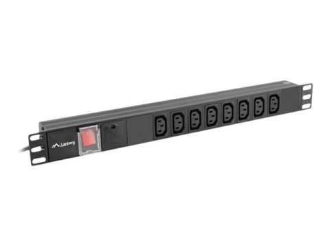 Lanberg PDU-08I-0200-C20-BK - Zabezpieczenie przed przepięciem (montowany w stojaku) - AC 220-250 V - 4000 wat - 1 faza - złącza