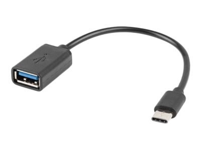 Lanberg - Przejściówka USB - USB-C (M) do USB (F) - USB 2.0 OTG - 15 cm - czarny