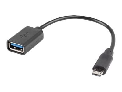 Lanberg - Przejściówka USB - Micro-USB Typ B (M) do USB (F) - USB 2.0 OTG - 15 cm - czarny