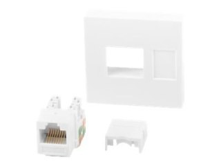 Lanberg - Przejściówka gniazdo-wyjście - RJ 45 - 1 gniazdo sieciowe - 1 moduł - biały