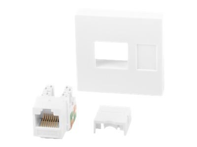 Lanberg - Przejściówka gniazdo-wyjście - RJ 45 - 1 gniazdo sieciowe - 1 moduł - biały