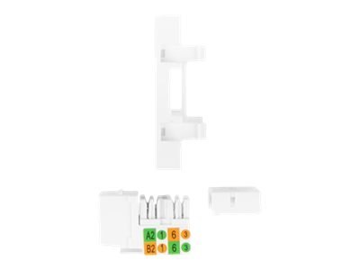 Lanberg - Przejściówka gniazdo-wyjście - RJ 45 - 1 gniazdo sieciowe - 1 moduł - biały