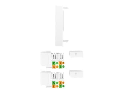 Lanberg - Przejściówka gniazdo-wyjście - RJ 45 - 2 gniazda sieciowe - 2 moduły - biały