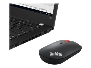 Lenovo ThinkPad Silent - Mysz - prawo i leworęczna - niebieska optyczna - 3 przyciski - bezprzewodowa - Bluetooth 5.0 - czarny -