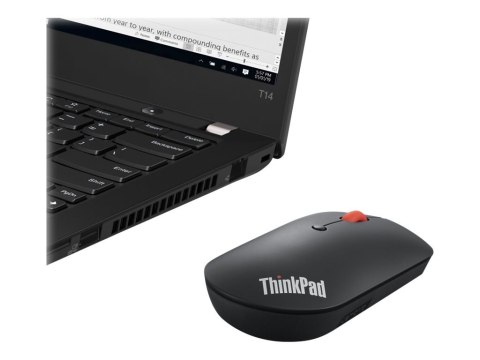 Lenovo ThinkPad Silent - Mysz - prawo i leworęczna - niebieska optyczna - 3 przyciski - bezprzewodowa - Bluetooth 5.0 - czarny -