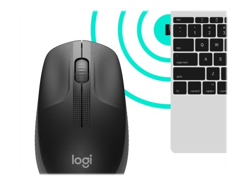 Logitech M190 - Mysz - optyczna - 3 przyciski - bezprzewodowa - odbiornik bezprzewodowy USB - ciemny grafit