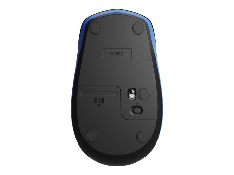 Logitech M190 - Mysz - optyczna - 3 przyciski - bezprzewodowa - odbiornik bezprzewodowy USB - niebieski